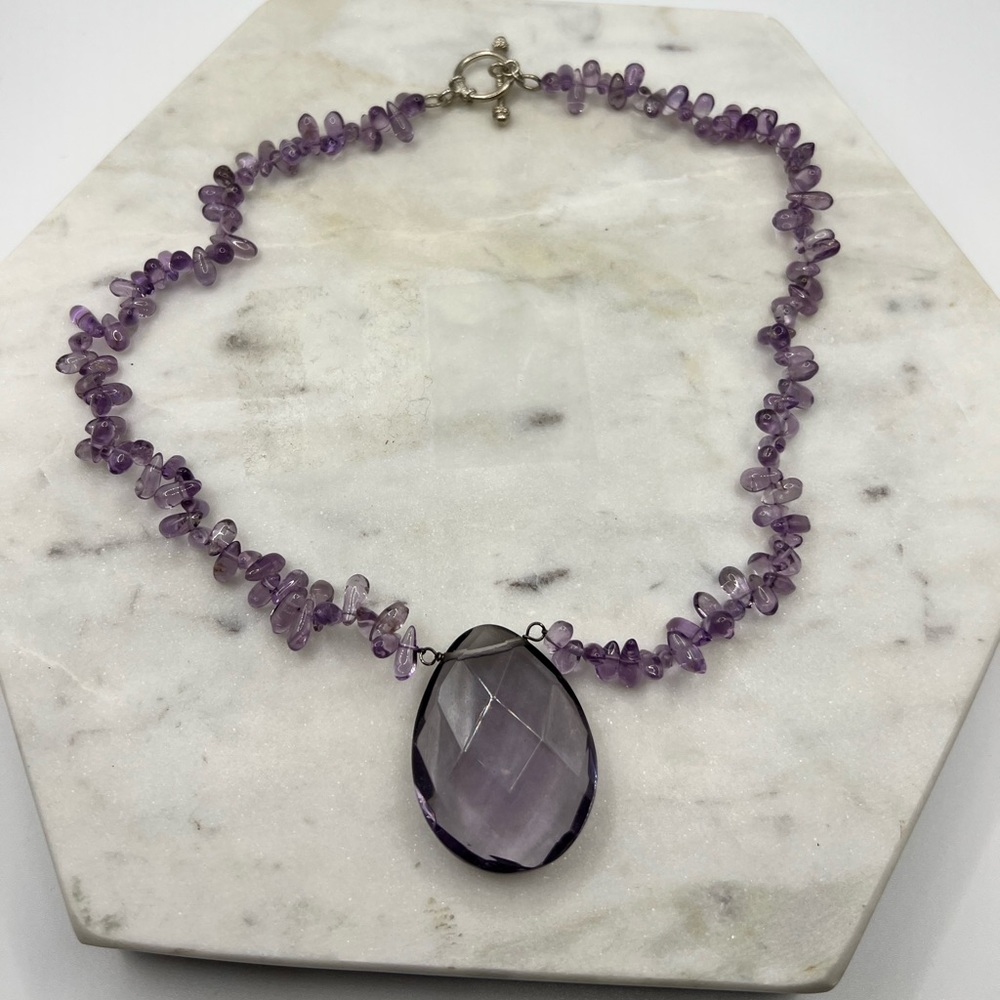 Lucas Lameth Amethyst Chip‎ Necklace